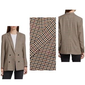 Rails Cambridge Plaid Houndstooth Jac Double Breasted Academia Blazer Large